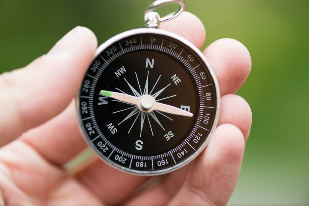 Compass in hand